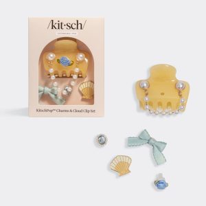 KitschPop Coastal Cottage Cloud Clip Set in Butter Yellow